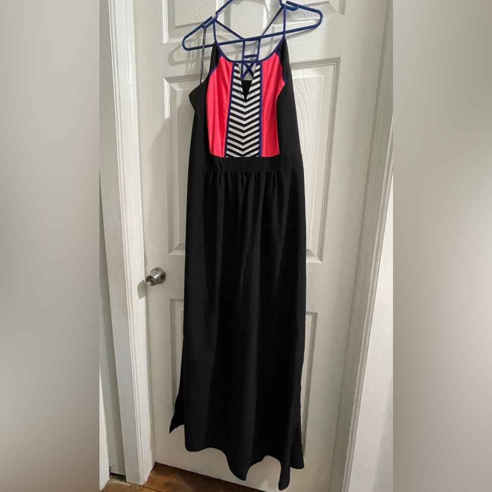 City Chic Black and Pink Maxi Dress